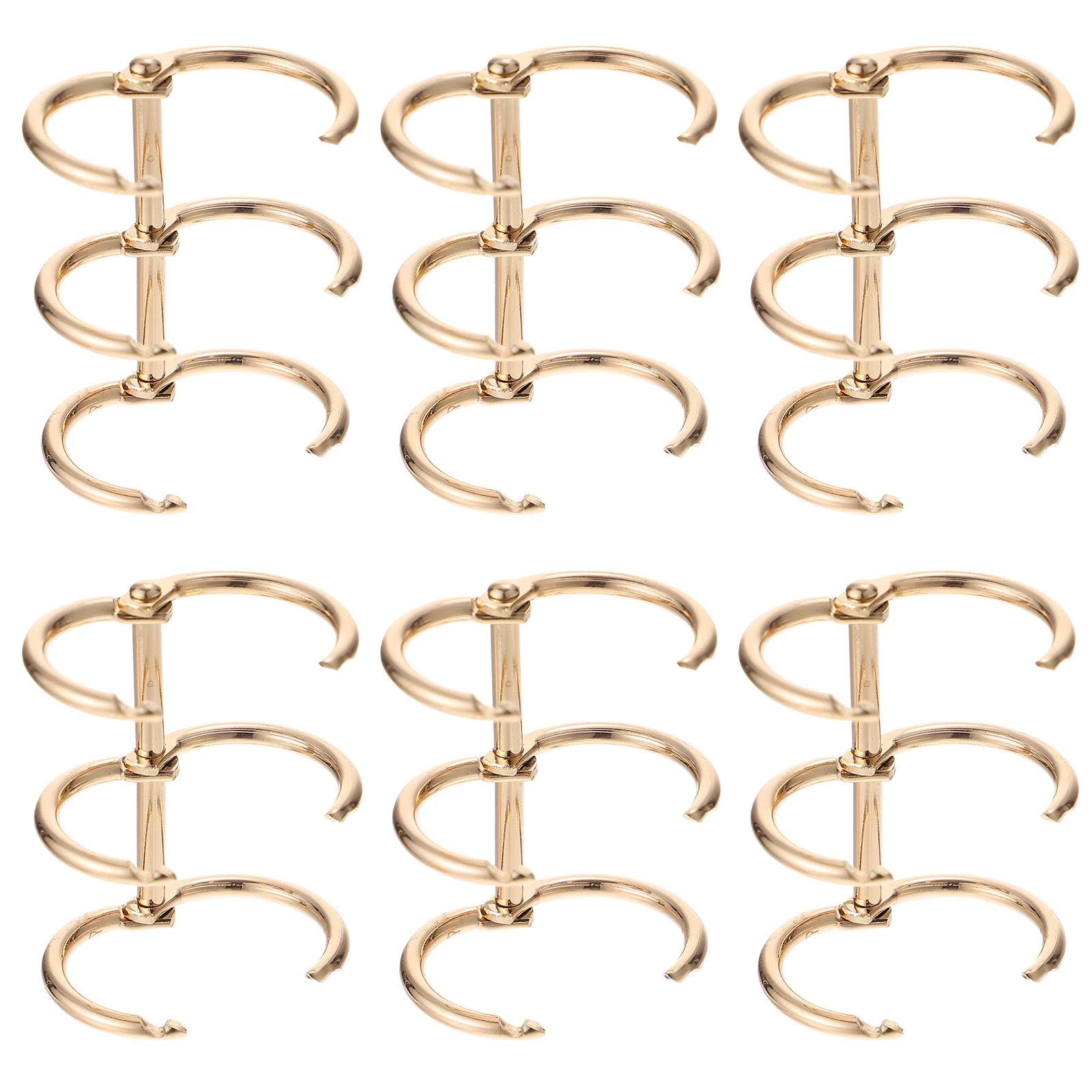 

6pcs Golden Clip Ring Binder Rings Notepad Clip Ring Smooth Loose Leaf Files Office Supplies Notebook Accessories