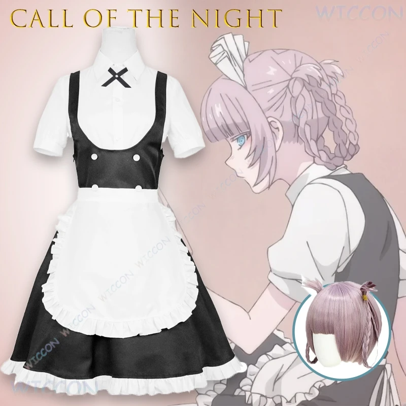 

Call of the Night Nanakusa Nazuna Maid Dress Cosplay Costume Anime Outfit Yofukashi Uta Character Cos Fashion Halloween