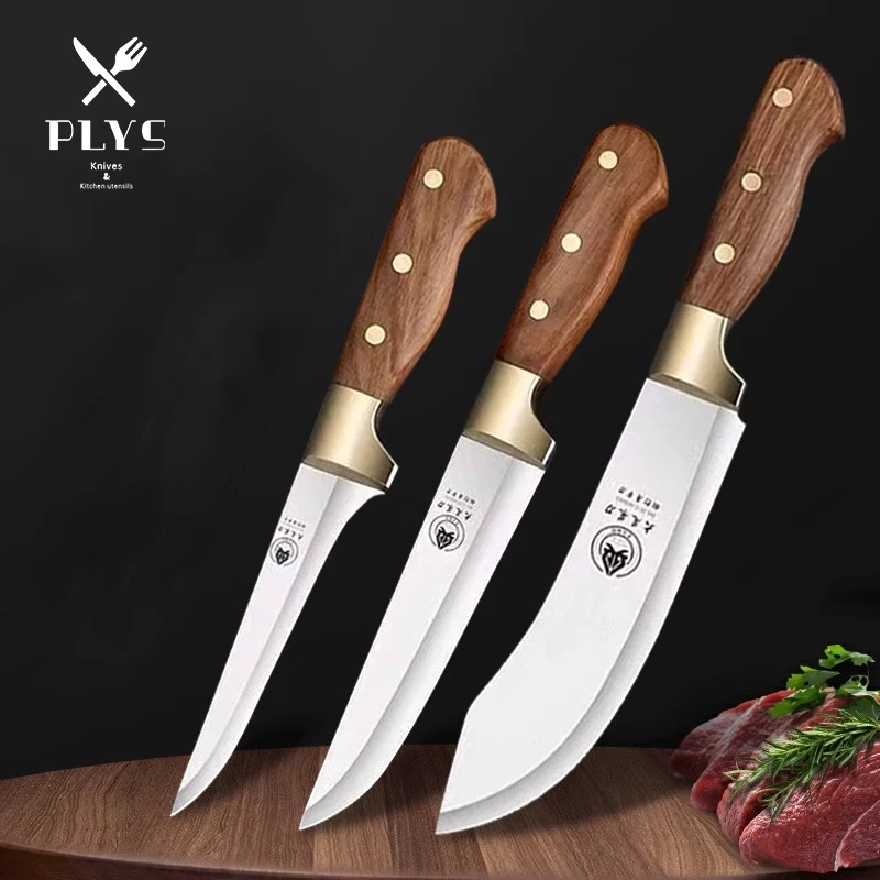 PLYS Kitchen Knife Set Stainless Steel Commercial Boning Knife Super Fast Meat Splitting Knife High Hardness Chef Knife