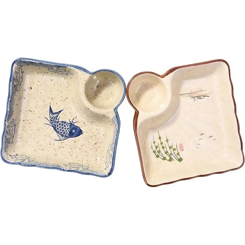 alim-2pcs-sushi-plates-japanese-dumpling-plates-paired-with-vinegar-plates-used-for-trays-of-sushi-snacks