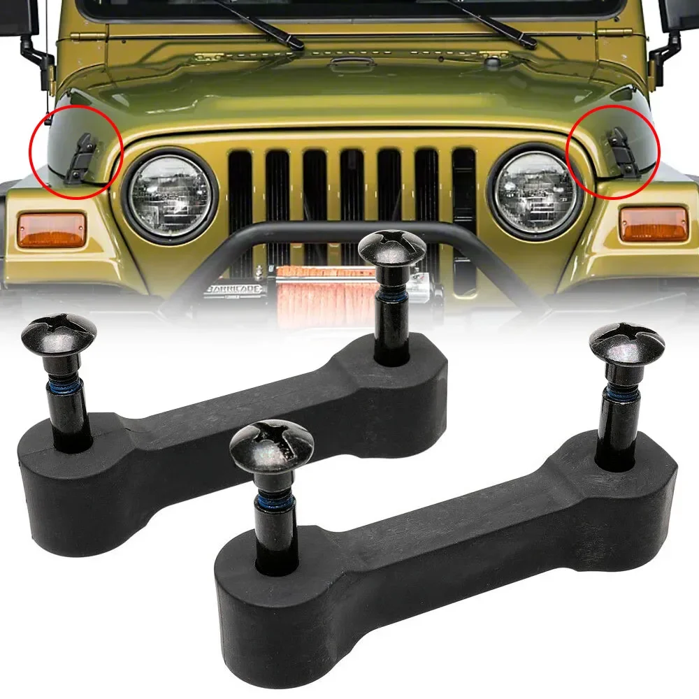 2pcs Car Hood Latch Upgrade Kit ABS Racing Clasp Hood Lock Securely Shut For Jeep JK Wrangler 2007-2017 Car Modification Parts