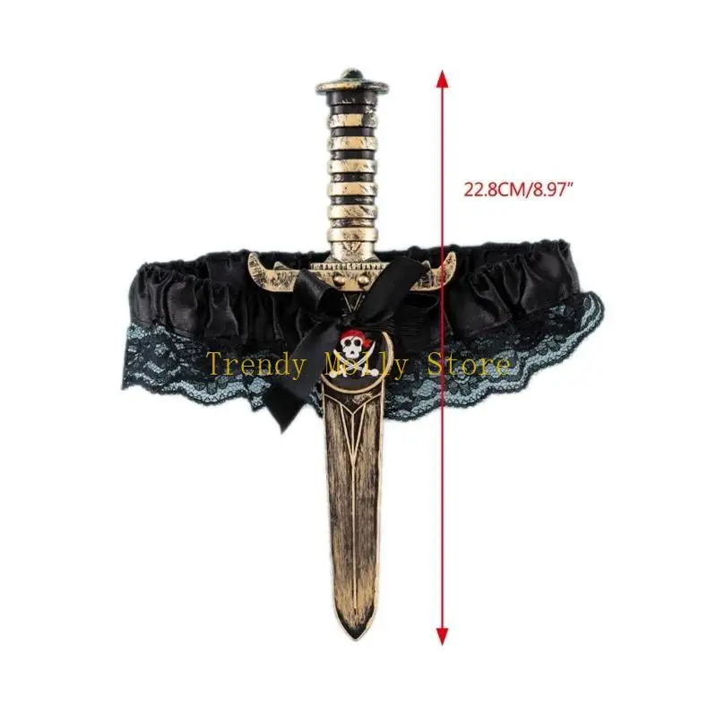 N5KB Goth Leg Garters Antislip Garter Belt for Female Cool Harness Strap Belt Nightlub Wanita Peran Bermain Kostum