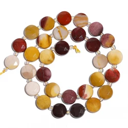10mm AAA Faceted Coin Natural Stone Mookaite Beads Rondelle Flat Round Spacer Beads For Jewelry Making DIY Charms Bracelets