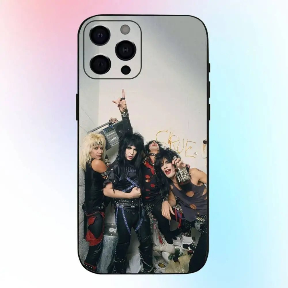 حافظة هاتف باند M-MOTLEY C-Crue Rock لهاتف iPhone17,16,15,14,13,12,11 Plus، Pro Max غطاء أسود ناعم #6