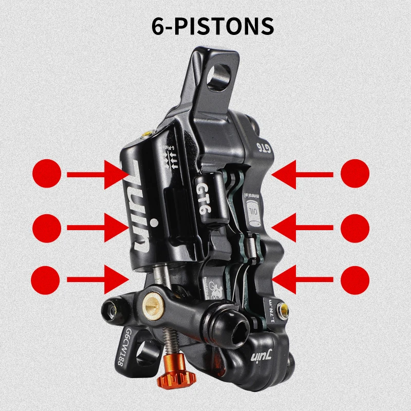 Juin tech-超軽量油圧式ブレーキセットGT-P,6個,ディスクブレーキ