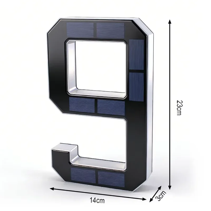 BORUiT LED olar House Number Light olar House Number Light Waterproof Address Numbers for Outdoor Modern Home Garden Decoration