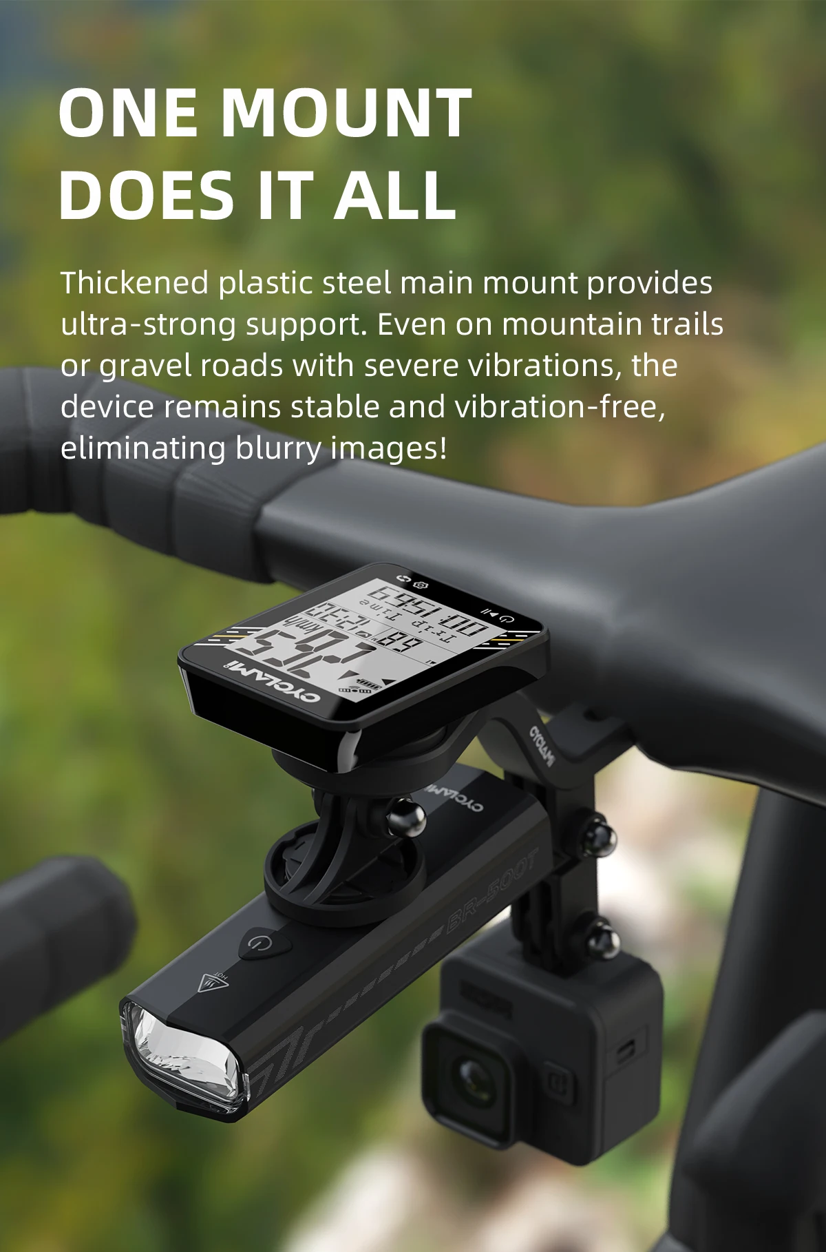 CYCLAMI Fahrradhalterung Verlängerung Sportkamera GoPro Scheinwerfer Fahrradcomputer-Halterung für Garmin Bryton Wahoo Fahrradzubehör – Detail 4