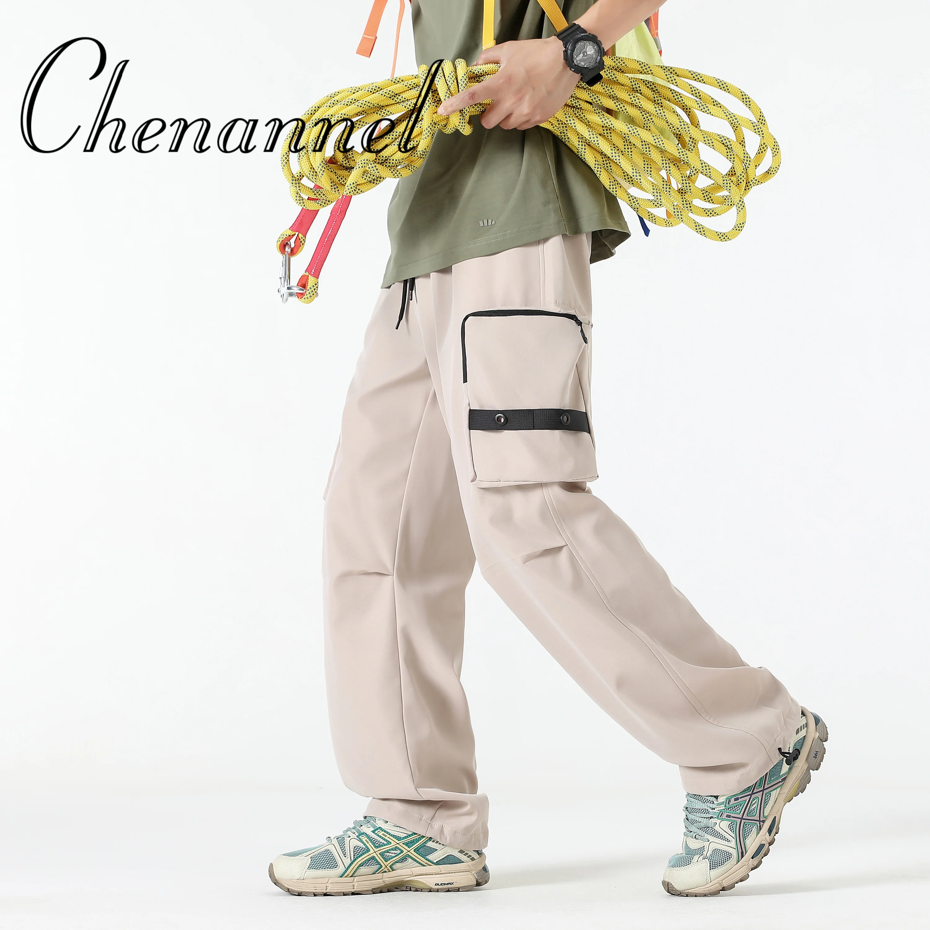 

Retro American Work Pants Y2K Design Sense Pockets Men Women Summer Thin Straight Loose Wide Leg Long Trousers