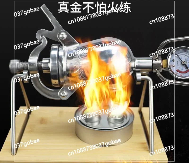 Small mini amplifier old-fashioned grain hand crank household 304 stainless steel furnace popcorn machine