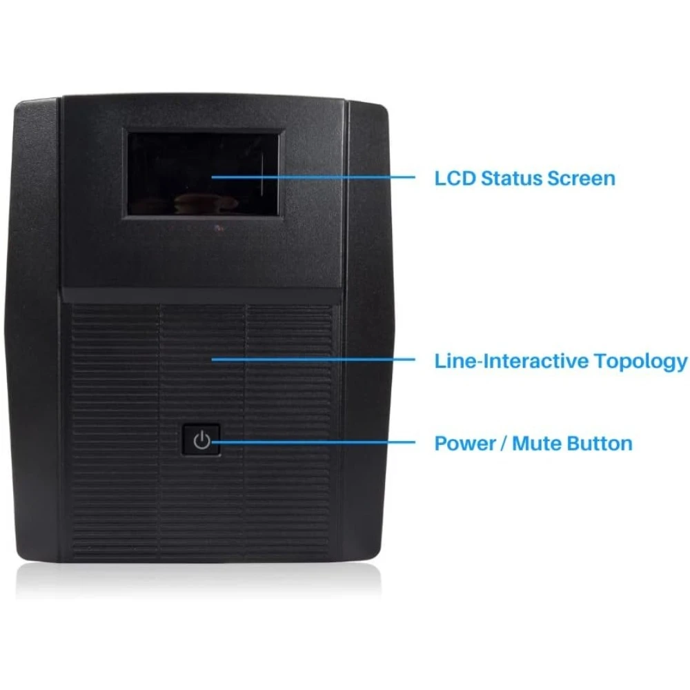 2000VA UPS, AVR, 735J Surge Protection, 8 Outlets, Line Interactive Uninterruptible Power Supply Battery Backup System