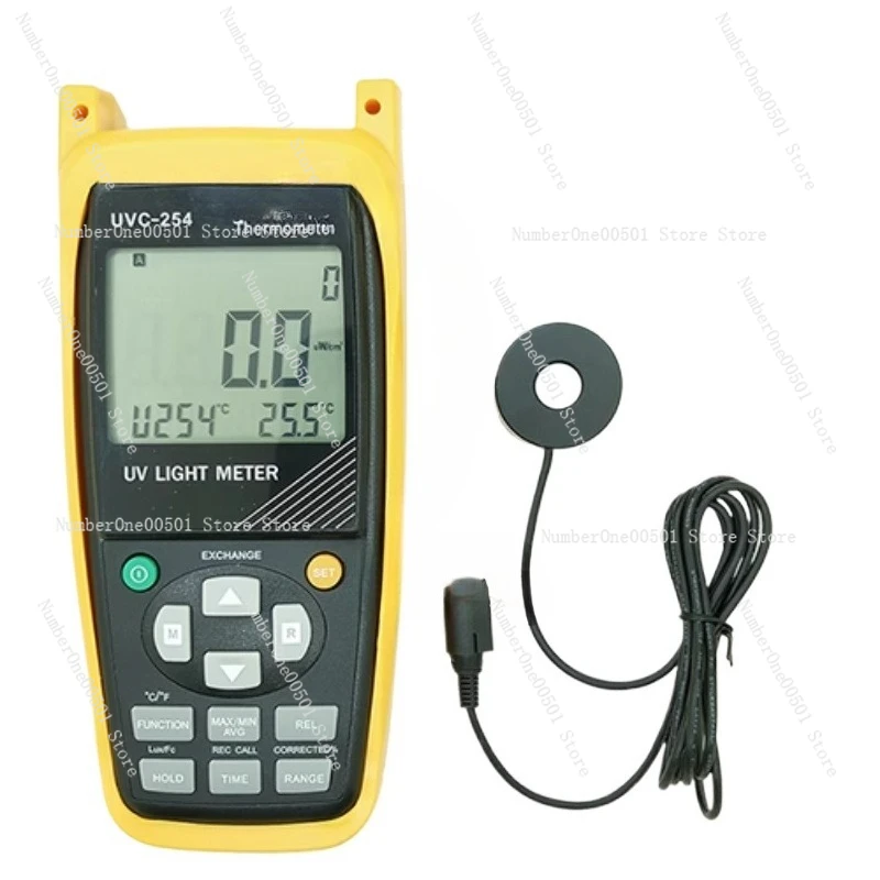 

UV Light Meter 254nm UVC Radiometer for Germicidal Lamp Testing Measures 253.7nm Ultraviolet Intensity with Digital Display