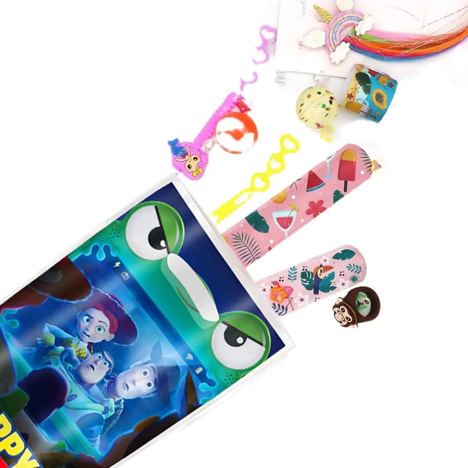 10–100 Stück Toy Story-Geschenktüten zum Geburtstag, Plastiktüten für Süßigkeiten und Schätze mit Griffen, geeignet für Partygeschenke und Werbegeschenke – Detail 5