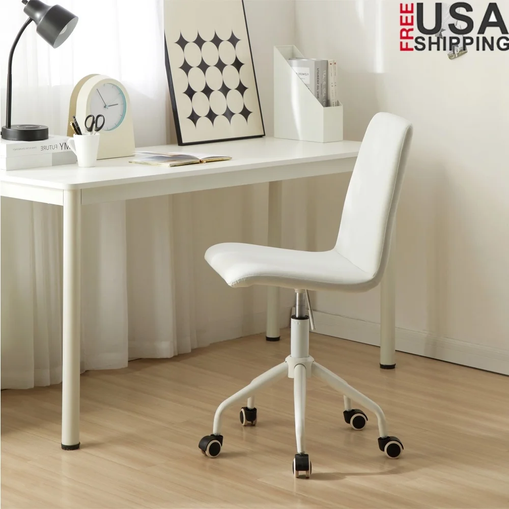 

Rolling Linen Swivel Office Chair Adjustable Height Padded Cushion Mobile Design Easy Assembly Indoor Use Multiple Colors