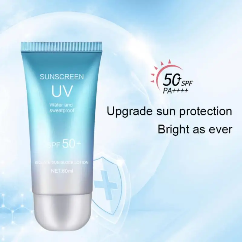 60ml Whitening Sunscreen Cream Protector Facial Sun Block SPF50+ Gel Isolation Lotion Cream Facial Bleaching Moisturizer Creams