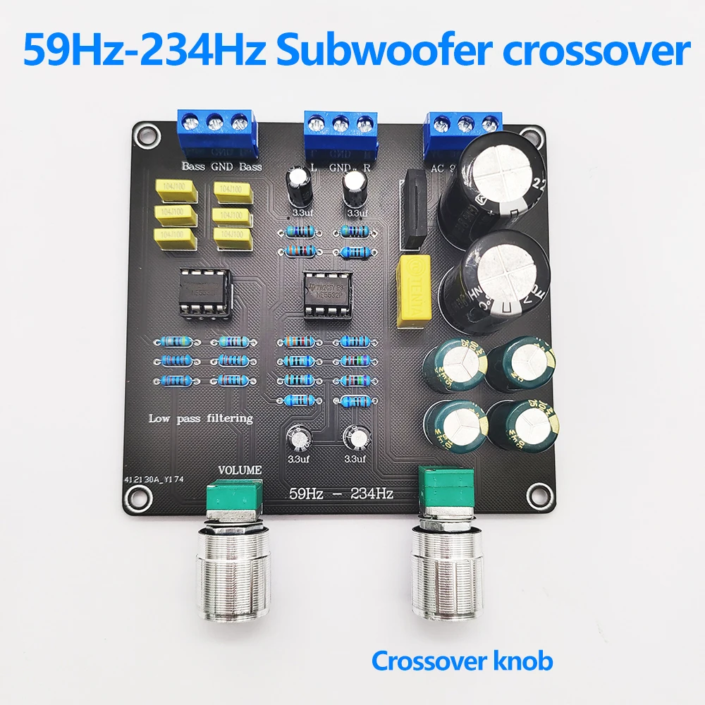 59Hz-234Hz AC 9V-12V low-pass filter Super Bass Electronic Crossover Board Crossover point continuously adjustable Dual NE5532