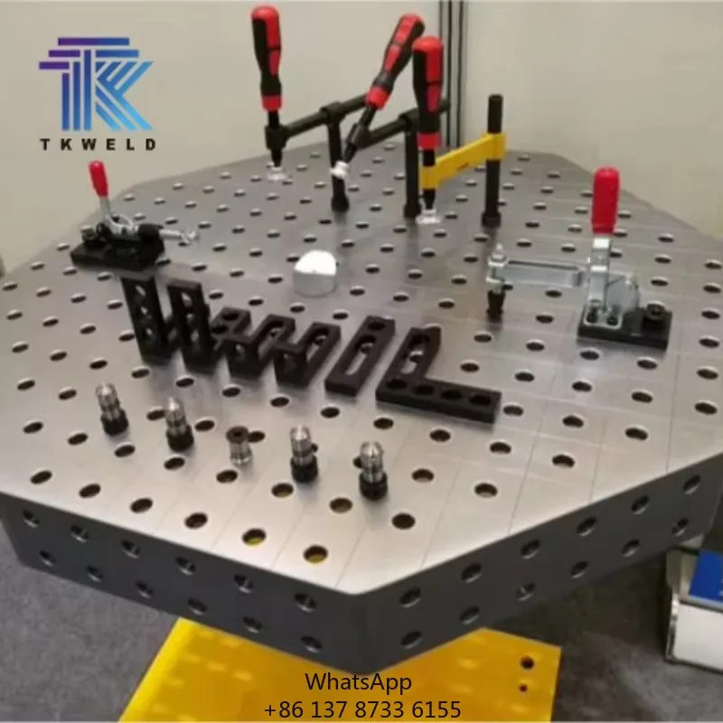 D28 D16 2000*1000*200mm 3D Cast Iron Steel Welding Table Nitrided With Measuring Scales And Accessories