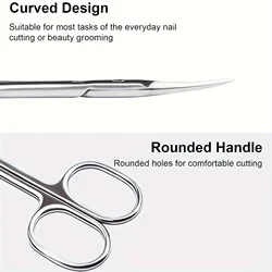 Stainless Steel Nose Hair Scissors For Facial Hair Trimming&Grooming -Ideal For Eyebrows, Eyelashes, Moustache, Beard, Nails