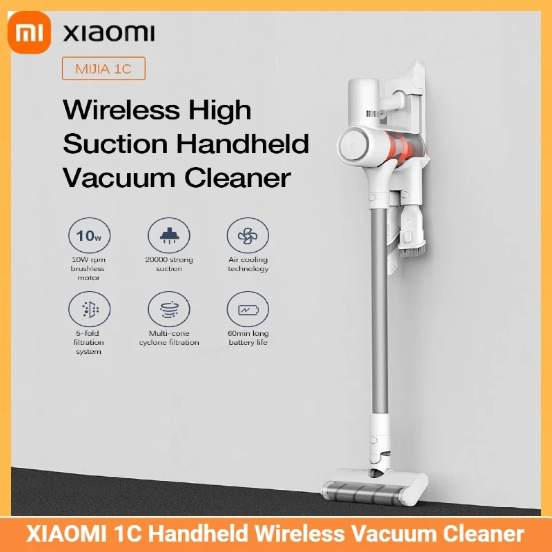 New Xiaomi Mijia Wireless Vacuum Cleaner 1C/2 Display Dust Edition Car Household Low Noise Handheld Mite Removal Vacuum Cleaner