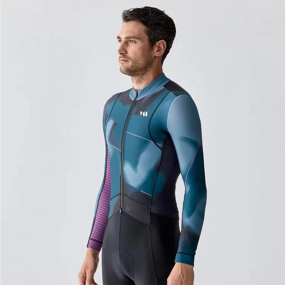 

Thermal Cycling Jersey Men With Zipper Pocket, Custom Winter Cold Weather Bike Jersey, Cycling Clothing Manufacturer