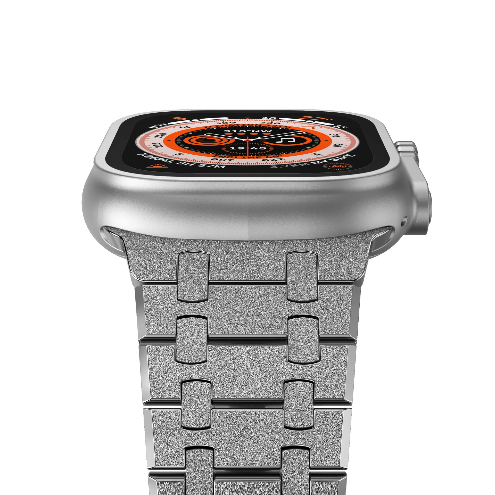 Luxury Frost Gold Strap For Apple Watch 8 Band 45mm Ultra 49mm 42mm 44mm Stainless Steel Bracelet Watchband iWatch Ultra SE 7 6