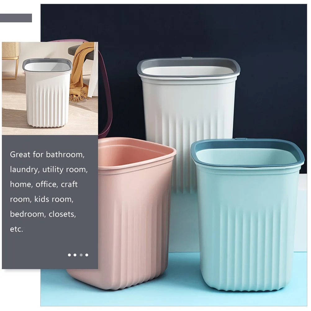 

3pcs Small Garbage Can Set Premium Pp Desktop Trash Bin For Home Office Hotel Portable Pressing Ring Replacement