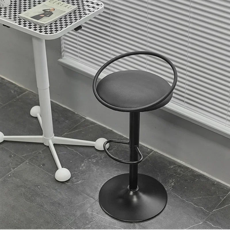 Nordic Moderne Eetkamerstoelen PU Zittend Gezicht Bar Stoel Lift Aanpassing Teller Krukken Ijzeren Kunst Frame voor Meubels