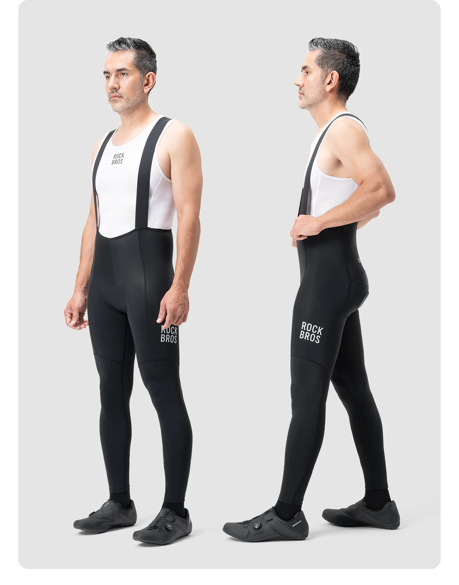 ROCKBROS Fahrrad-Latzhose, hochelastisch, bequem, Herren-Fahrradhose, Outdoor, schnelltrocknend, atmungsaktiv, reflektierende Latzhose – Detail 12