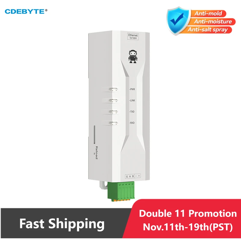 イーサネットサーバーへのシリアル接続,Modbusゲートウェイ,双方向ソケットリンク,標準mqtt,rs485,cdebyte,NE2-D11P,信号分離