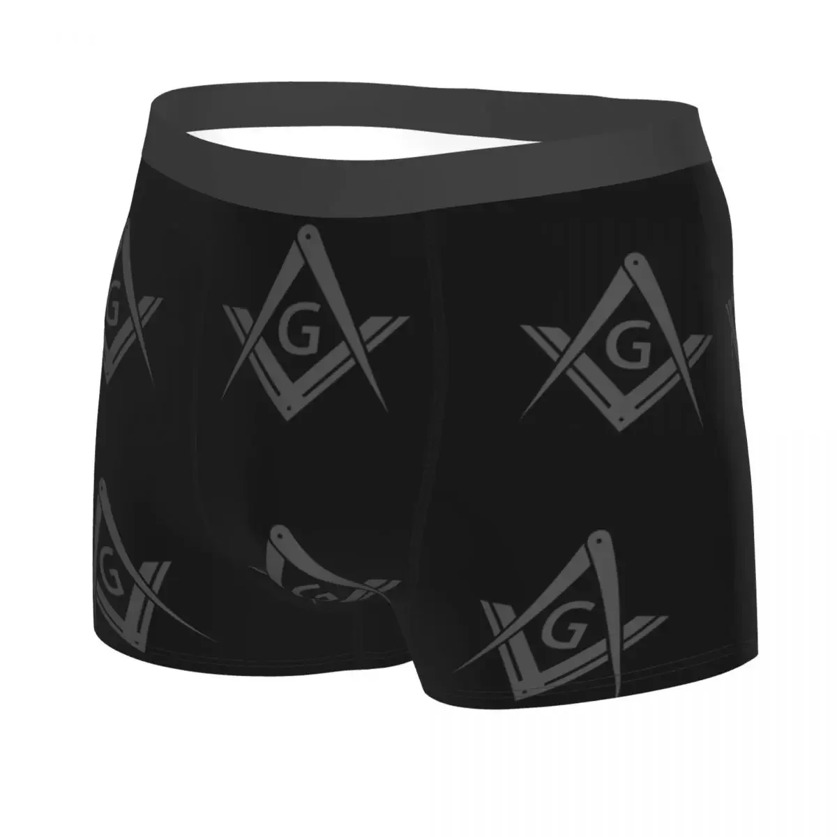 Freemason Logo Boxer Shorts For Men 3D Print Masonic Mason Freemasonry Underwear Panties Briefs Stretch Underpants