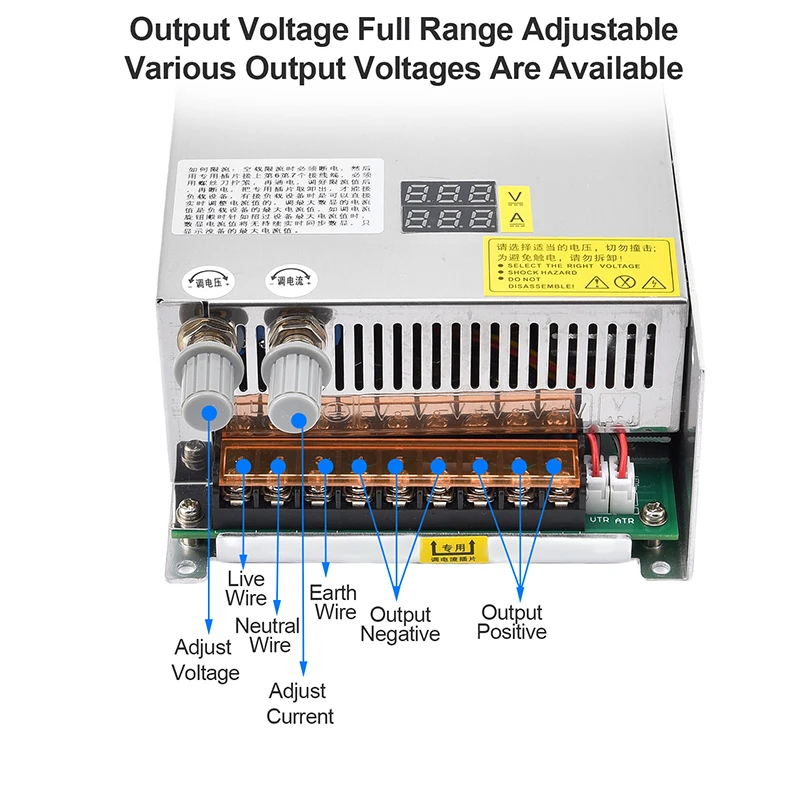 1000W digital display switching power supply Adjustable voltage and Current limit 0-24V 36V 48V 60v, SMPS 24v 40A, 48V 20a