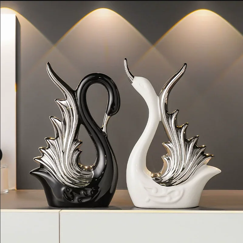 European Swan Ornament TV Cabinet Wine Cabinet Decor Living Room Desktop Decoration Entrance Luxury Wedding Gift