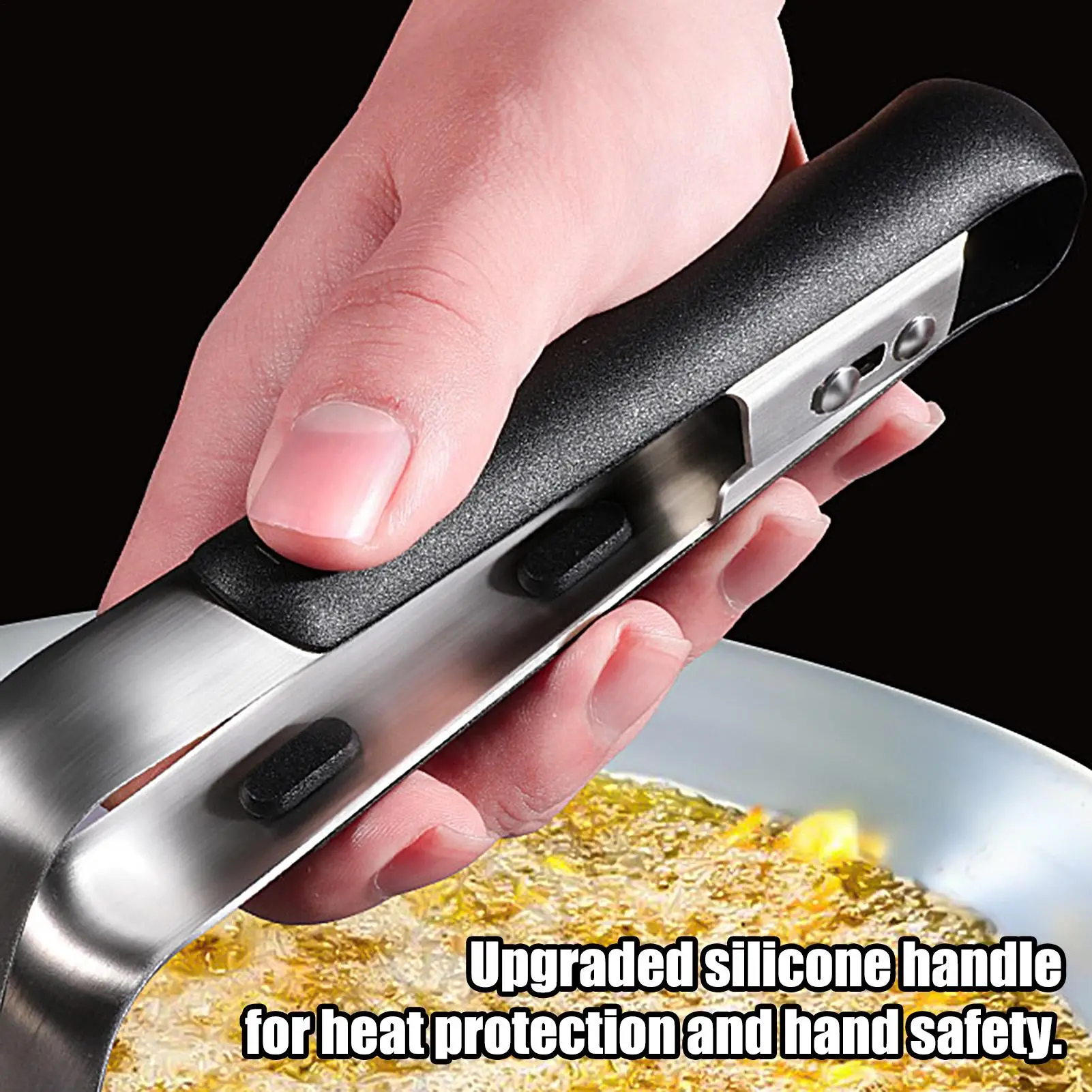 Stainless Steel Barbecue Clip Anti-Scald Extended Handle Egg Flipper Kitchen Grill Clamp Spatula Barbecue Clip Shovel