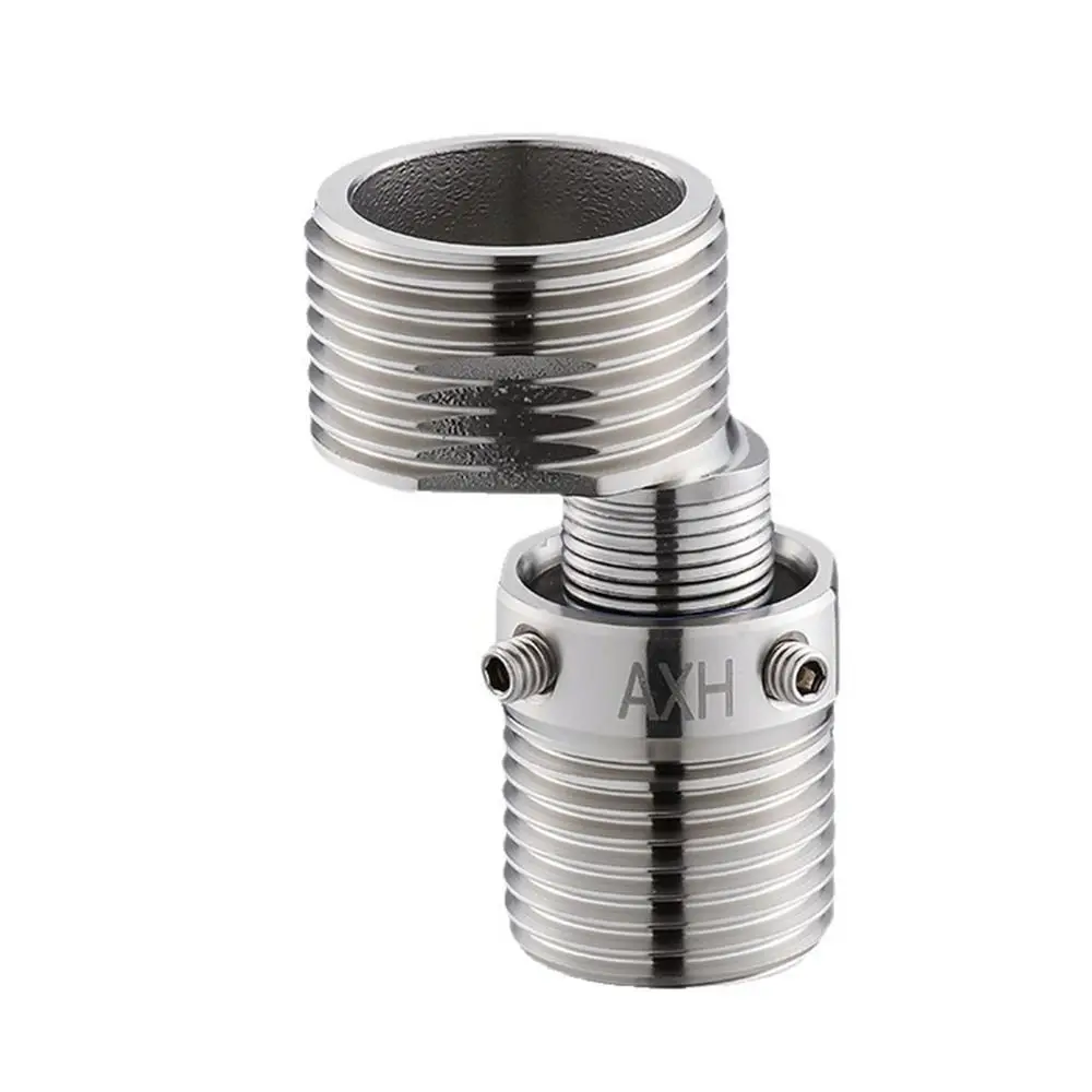 Stainless Steel Angled Curved Foot Angle Adjustment Lengthened Shower Faucet Adapter Wall Mounted Thickened