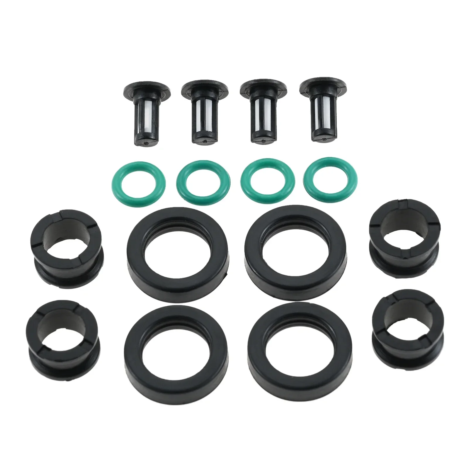 4 Sets Auto Fuel Injector Kit Filters Grommets O-rings Seals for Suzuki GSXR 600 750 1000 Hayabusa GSX1300, 15710-24F00