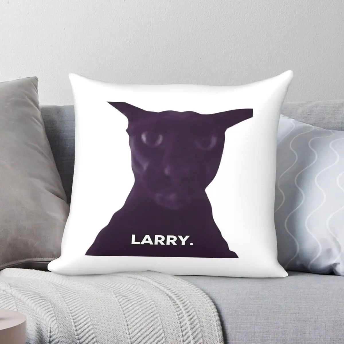 Larry The Cat Pillowcase Polyester Linen Velvet Creative Zip Decorative Throw Pillow Case Car Cushion Cover