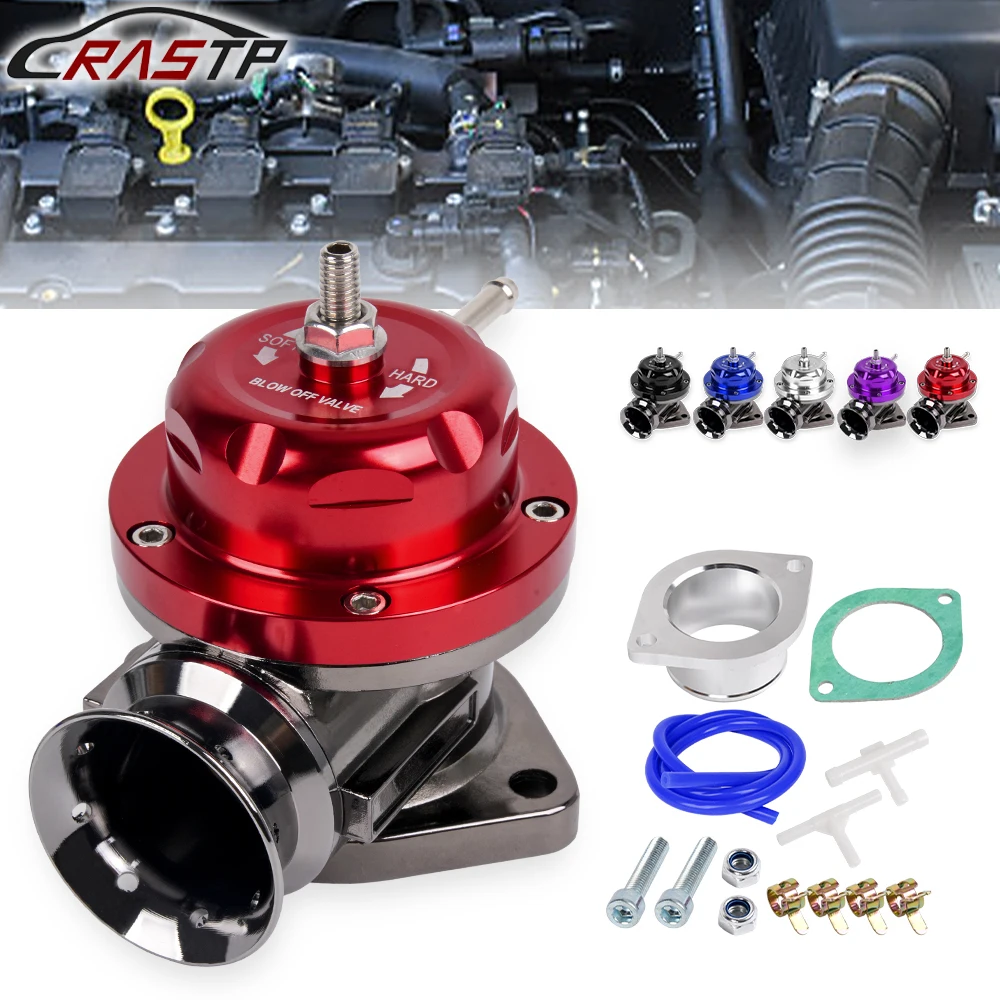RASTP-Type-RS Blow Off Valve Adjustable 25psi BOV Blow Dump Adaptor with Flange Aluminum Alloy RS-BOV129