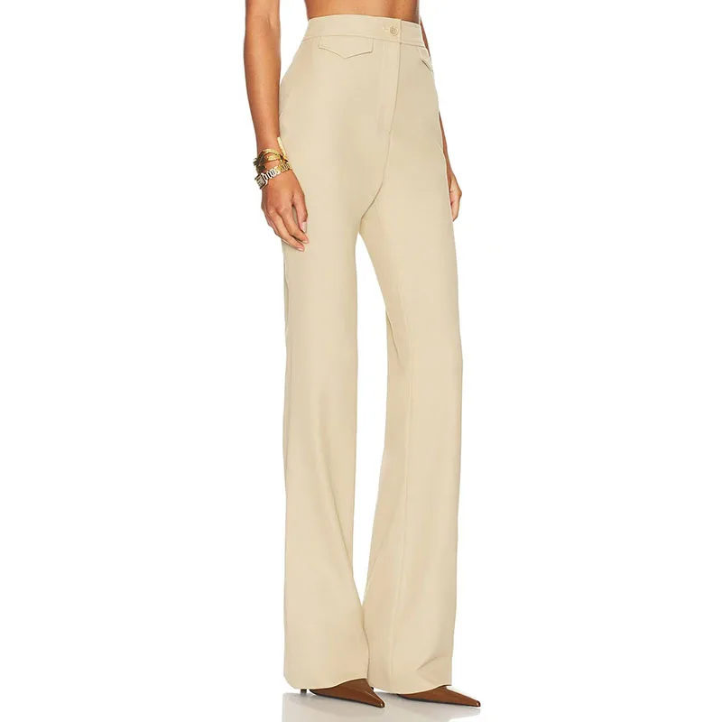 Women's High-Waisted Straight-Leg Pants Versatile Commuter Trousers Premium Quality Cotton Suit Pants 2026 Spring New Arrival