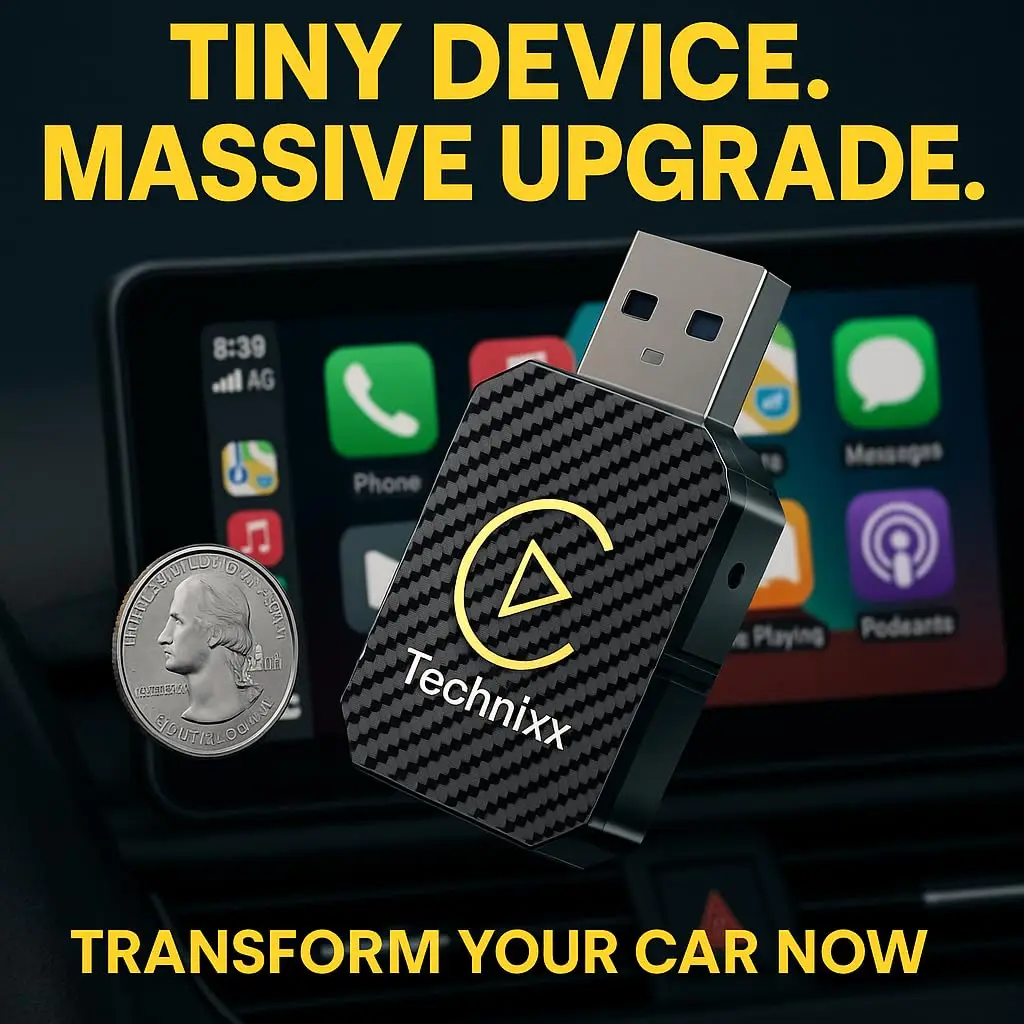 ABILKEEN NEW Wireless CarPlay Android Auto Adapter 2-in-1 Plug & Play AI Box for Toyota VW Peugeot Wired to Wireless Car Dongle