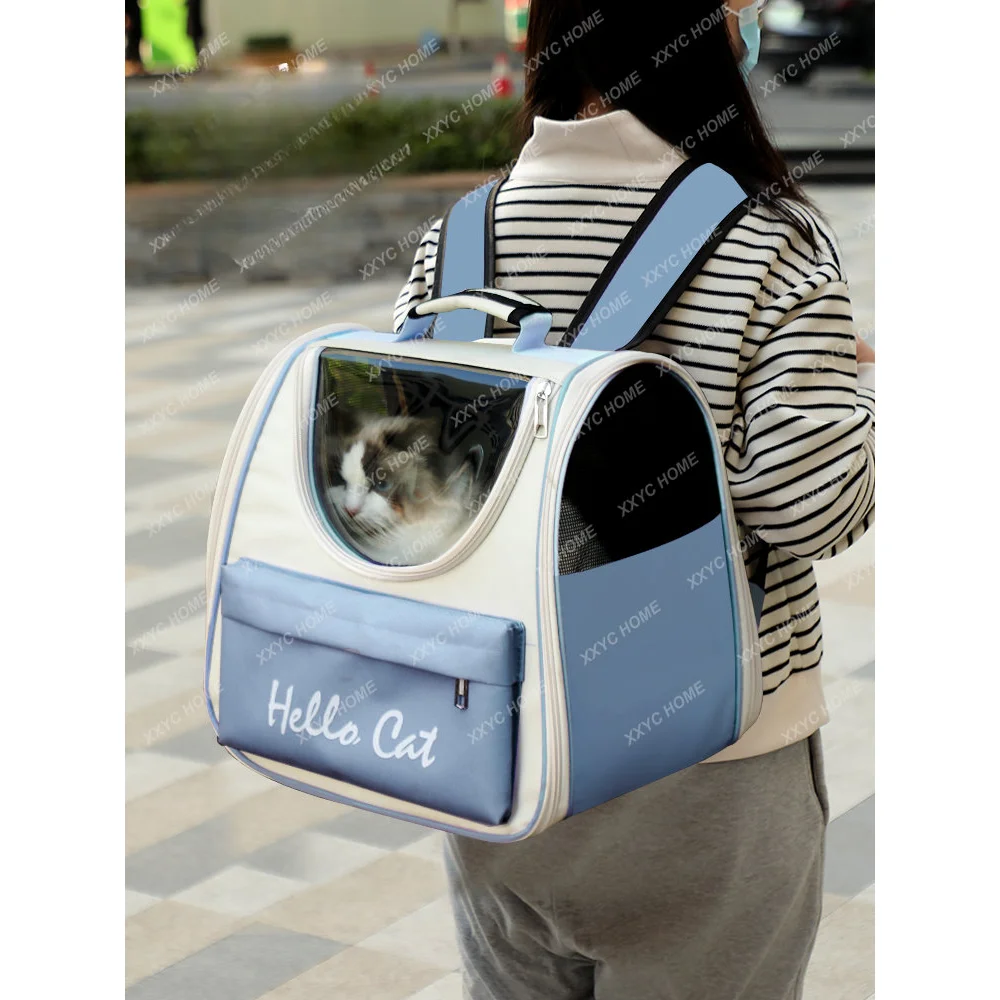 

Cat Bag Portable Pet Cat Back Schoolbag Backpack Cat Travel Bag Portable Large Capacity High-Looking