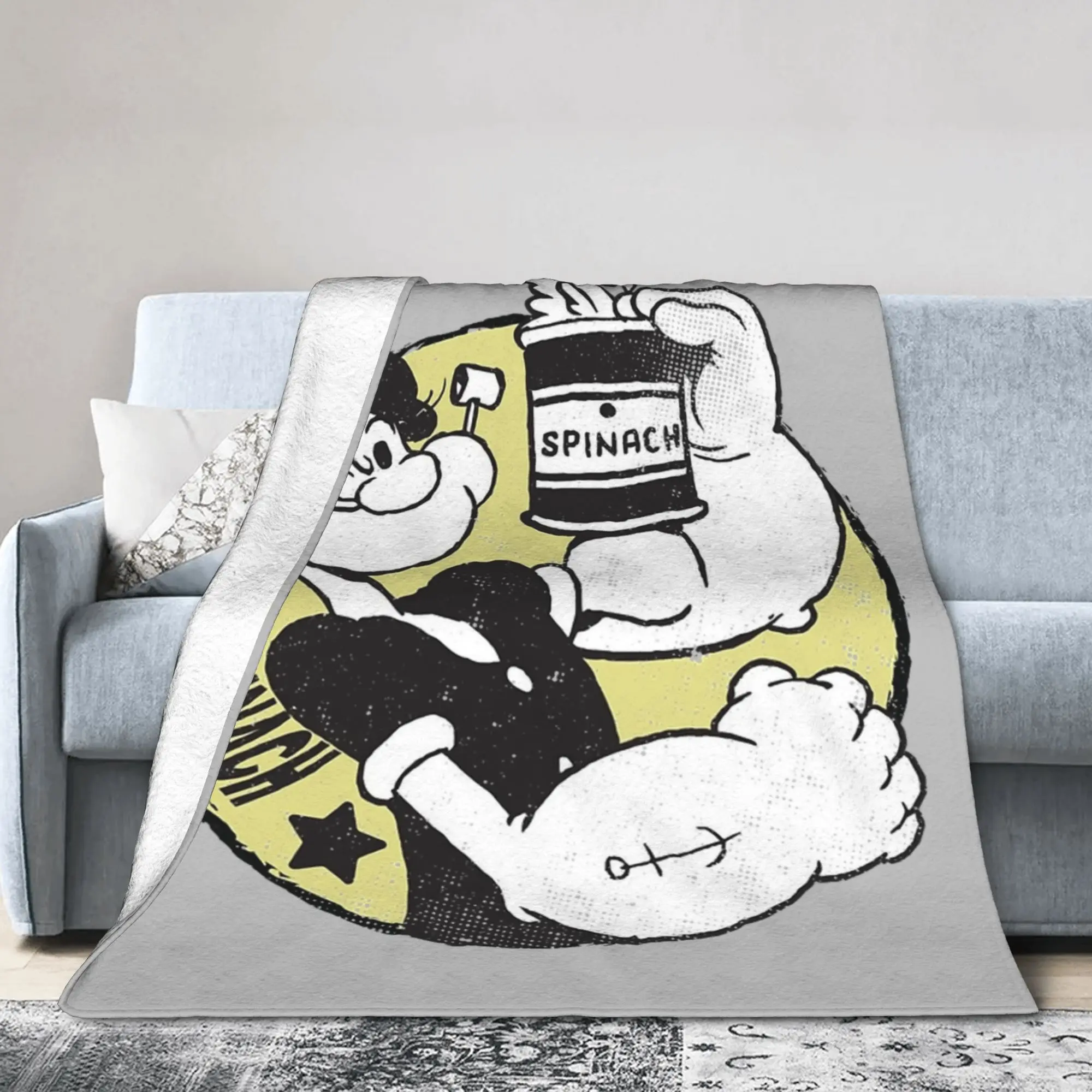 Popeyed Vintage Icon Blankets Flannel Summer  Portable Super Warm Throw Blankets for Bedding Travel Plush Thin Quilt
