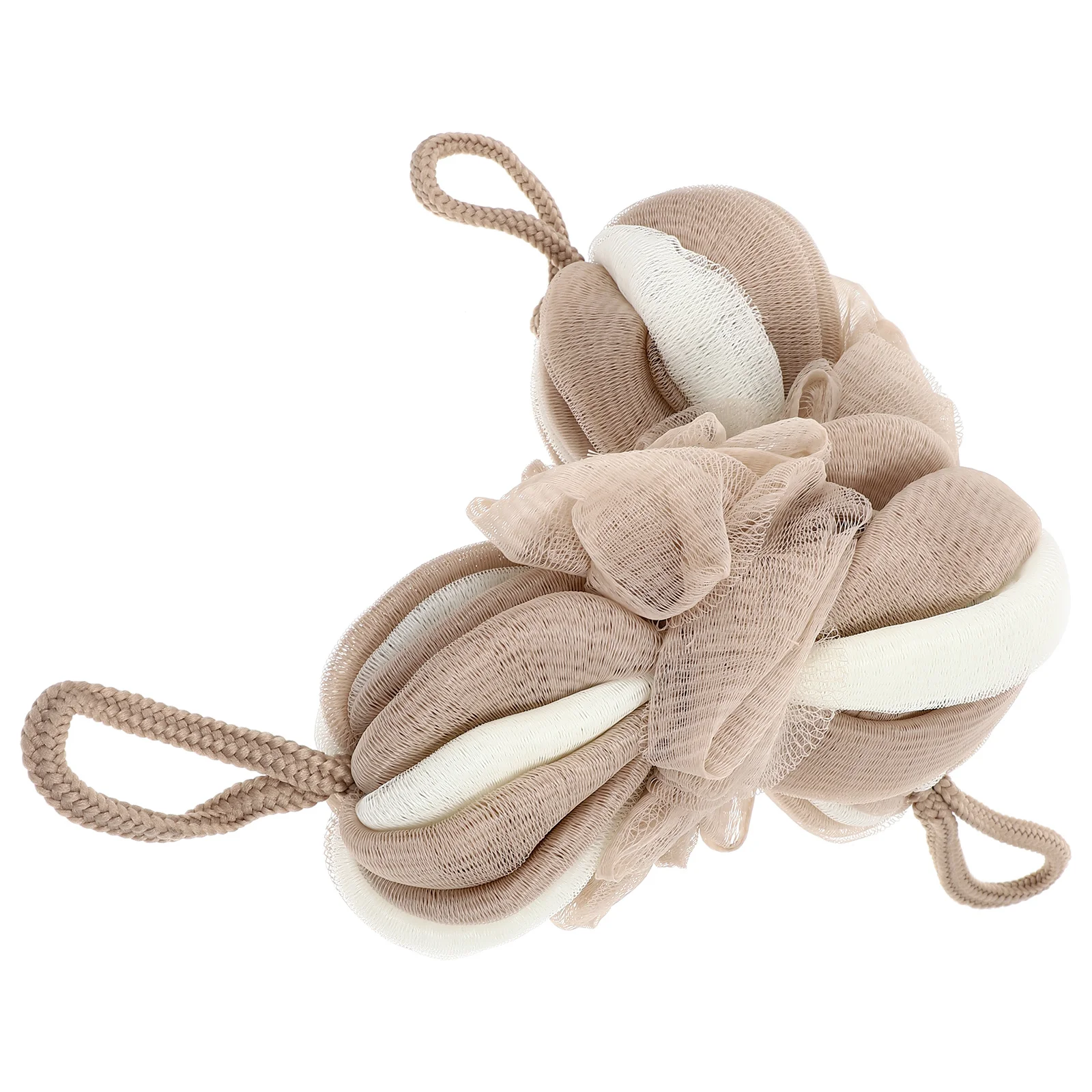 

2pcs Long Handle Back Cleaning Bath Flowers Foaming Mesh Shower Sponges For Home Hotel Travel Use Scrubber Bath Balls