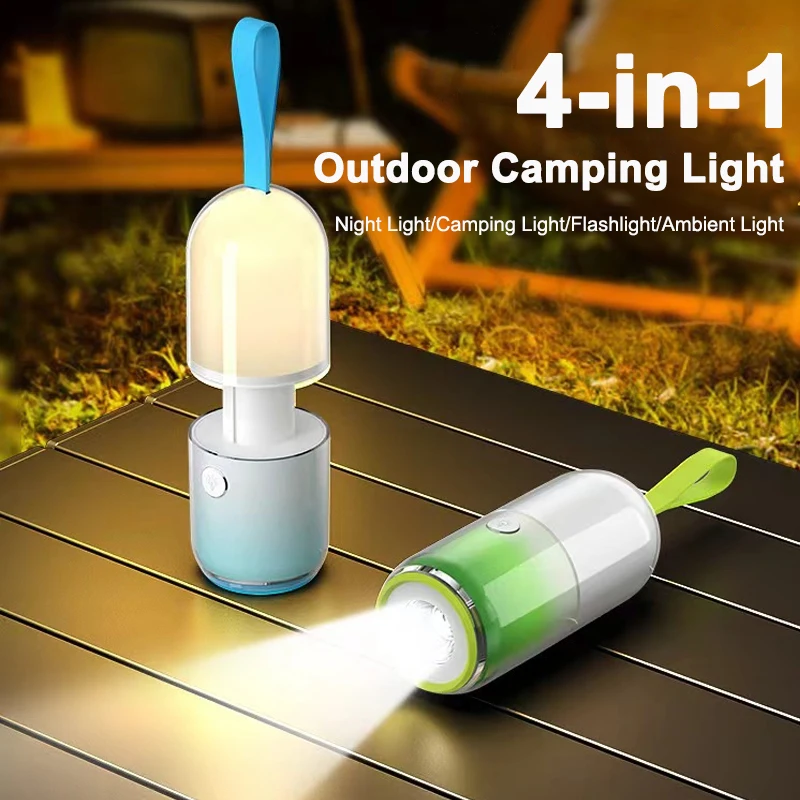 usb recarregavel led outdoor camping light retratil cor ajustavel temperatura tocha de emergencia portatil tent ambient lights 01