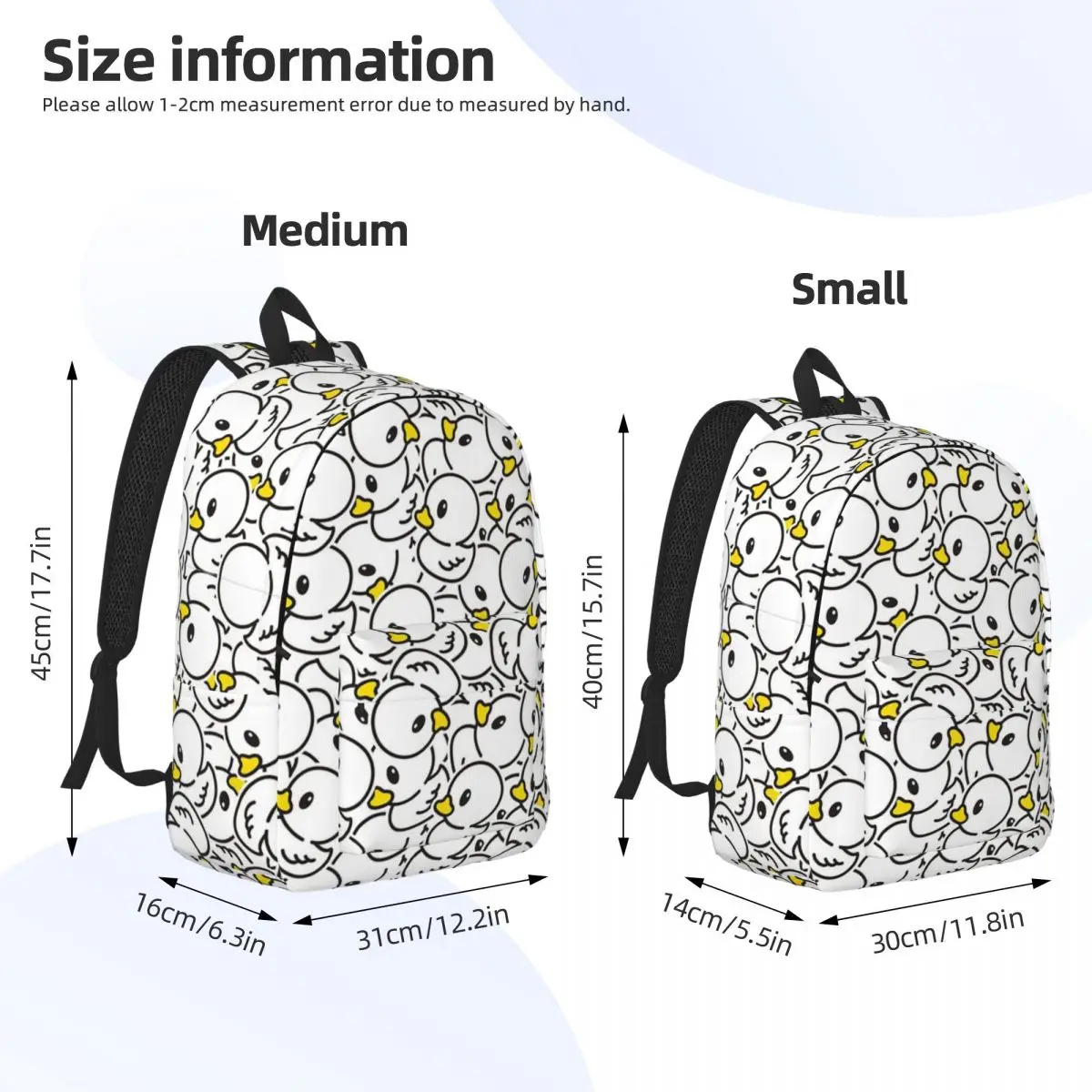 Cute Cartoon Ducks Backpack Student Boys Girls BookBag Children School Bag Computer Shoulder Bags for Men Women