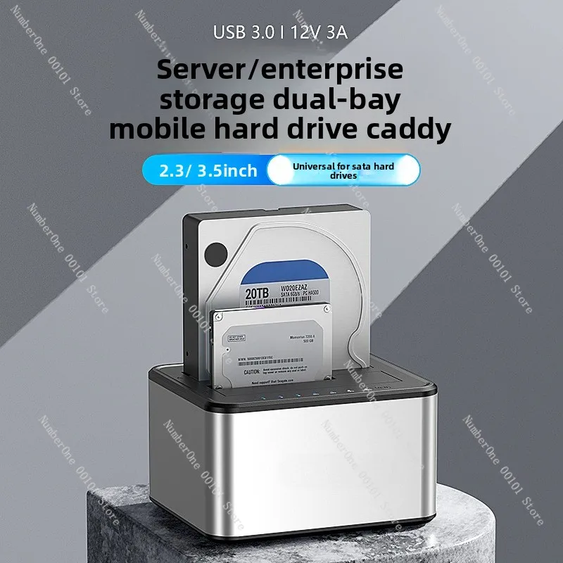 2.5/ 3.5inch hard drive bottom holder sata dual drive slot usb3.0 offline copy solid state movable hard drive box