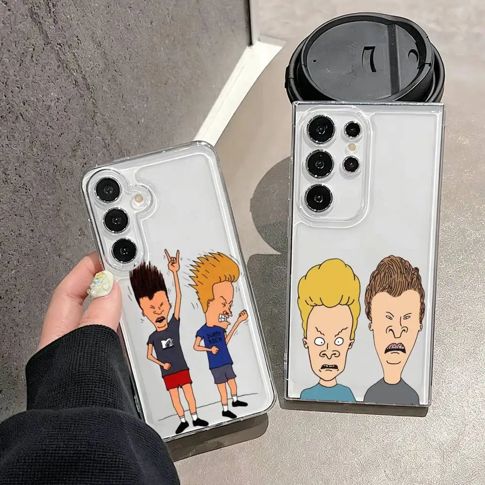 Beavis and Butt-head Phone Case For Samsung S25,S24,S21,S22,S23,S30,Ultra,S20,Plus,Fe,Note,10,9,5G Transparent