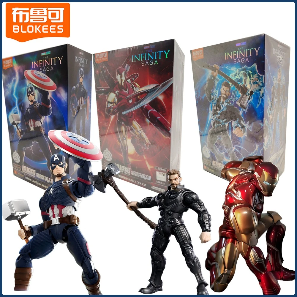 

Official Blokees Marvel Heroes Beyond Version Series Action Figures Cartoon Fashion Trend Model Toys Desktop Display Kids Gifts