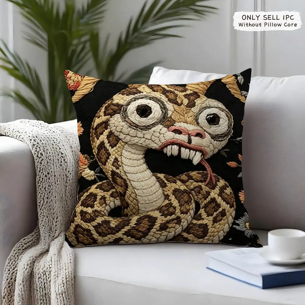 2D Scream Funny Animals Kissenbezug, kurzer Plüsch, doppelseitiger Druck, quadratische Kissenbezüge, Sofa-Kissen, Heimkissen-Dekoration – Detail 10
