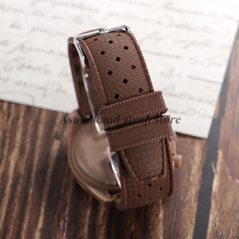 20mm 22mm Silicone Watchstrap for Omega for Moon Swatch Band Men Women Tropical Rubber Sport for Citizen for Oris Watch Bracelet view 6