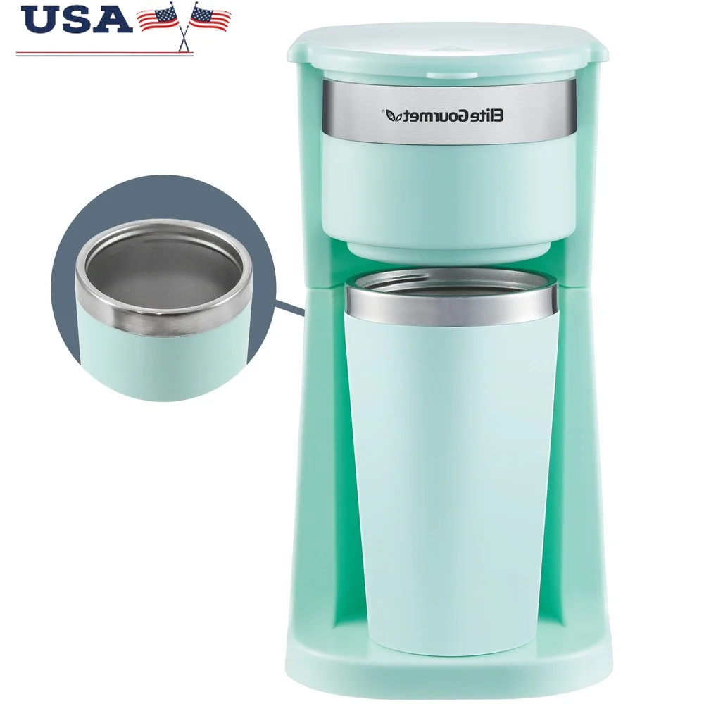 

Single Serve Coffee Maker Portable Travel Mug Quick Brew One Touch Operation Auto Shut Off Reusable Filter Compact Design