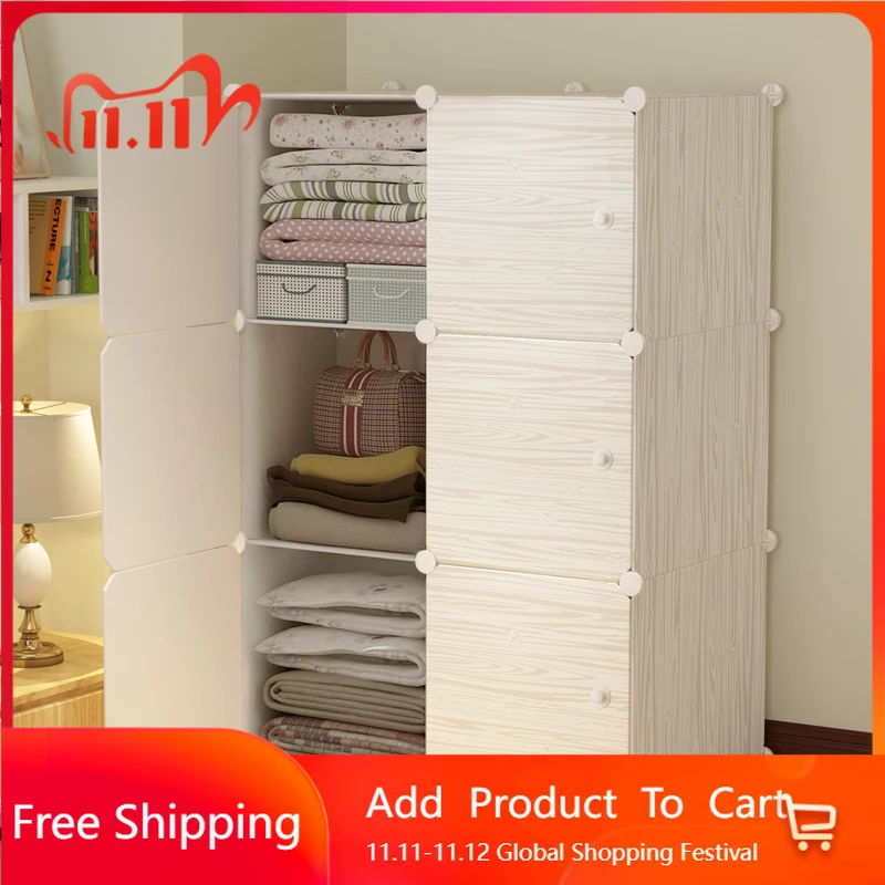 

Plastic Foldable Closet Clothes Organizer Bedroom Modern Partitions Shelf Wardrobe Minimalist Nordic Guarda Roupa Home Furniture